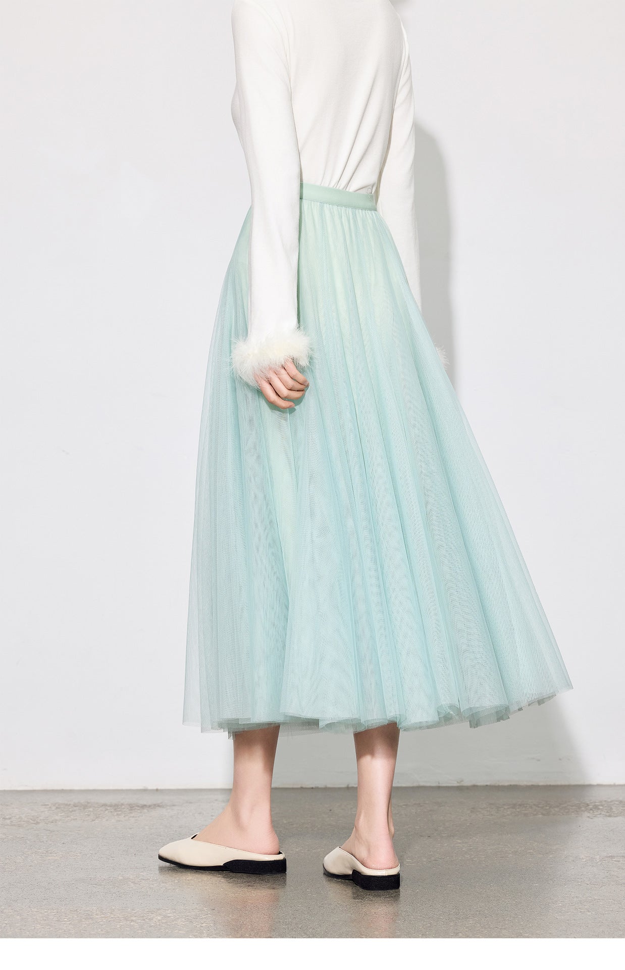 Chic Layered Tulle Skirt — High Waist Fairy Midi A-Line Skirt