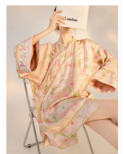 2026 Summer New Chinese Style Printed Rayon Loose Elegant Blouse