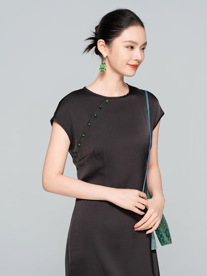 Artistic Improved Qipao – New Chinese Retro Side-Slit Dress
