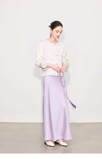 Stylish Button-Up Jacquard Vest for Women