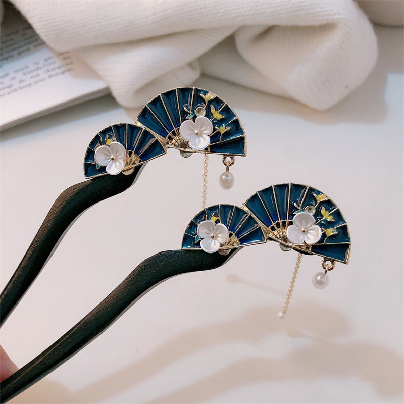 Ancient Style Fan Shaped Hairpin Hair Accessory Women Hanfu Hair Ornament