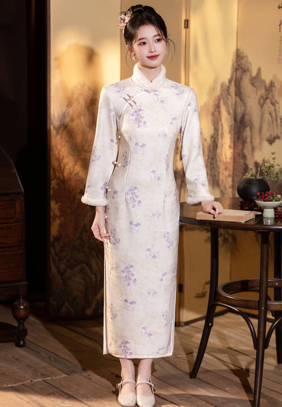 Elegant Improved Qipao – New Chinese Gentle Retro Winter Style