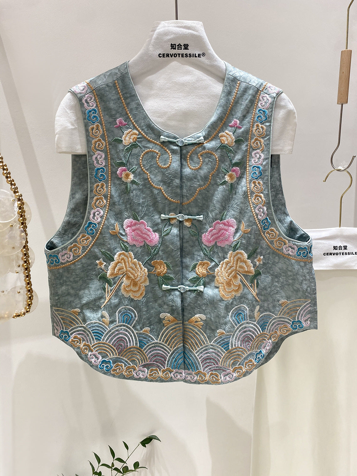 Embroidered Sleeveless Vest for Women