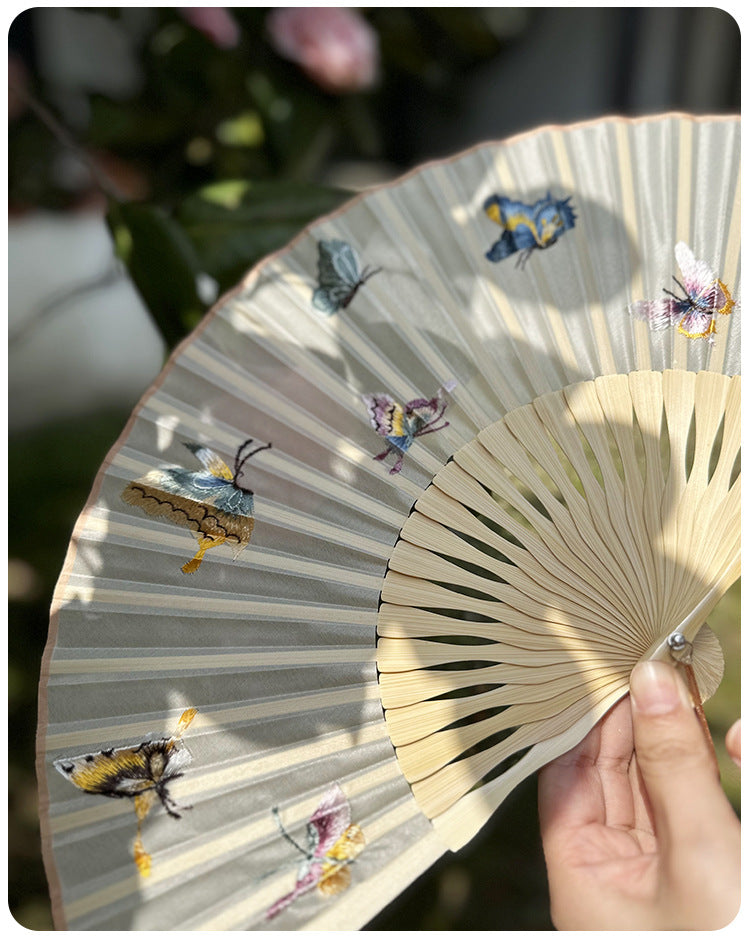 Handmade Suzhou Embroidery Folding Fan — Chinese Style Craft Gift