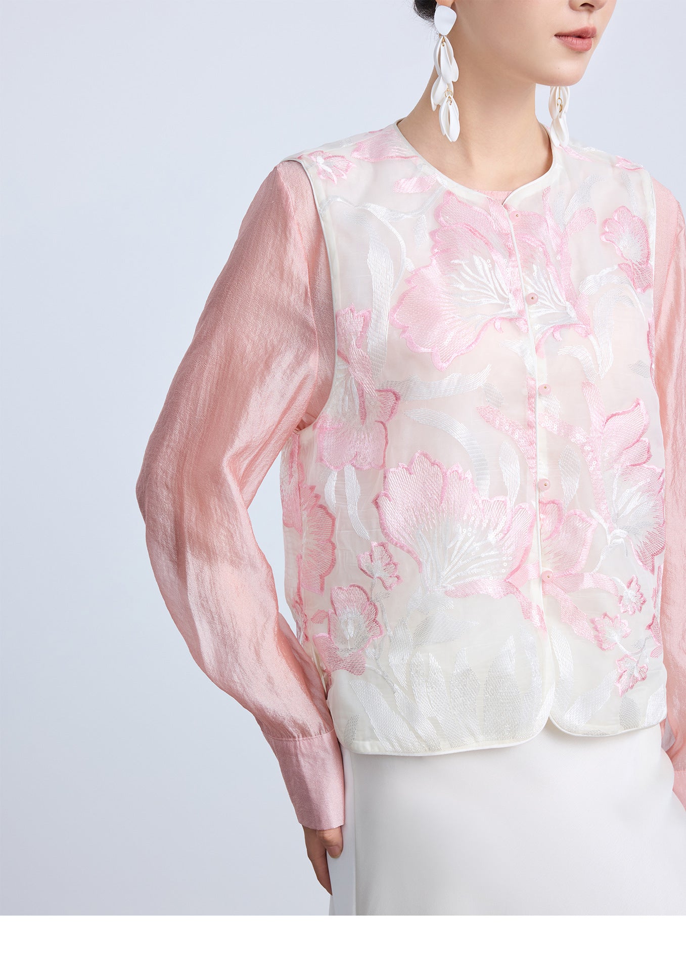 High-End Elegant Embroidered Women's Vest Top