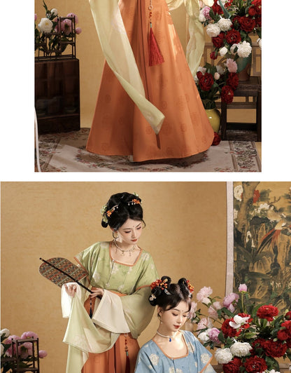 Tang Dynasty Hanfu Set — Beizi Shirt & Eight-Panel Waist Skirt