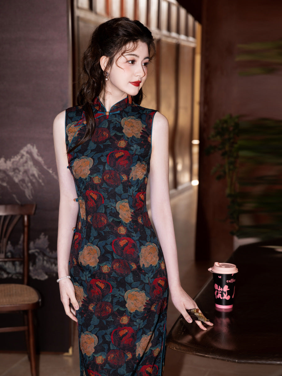 Youthful Long Cheongsam – Socialite High-End Elegant Dress