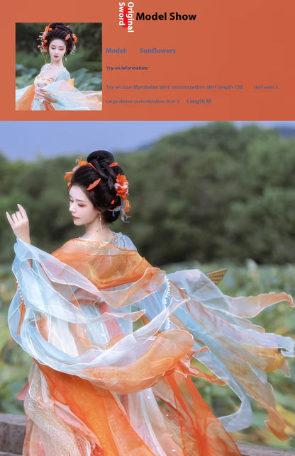 Koi Spirit Hanfu Costume — Qi Chest Skirt & National Style Summer Dress