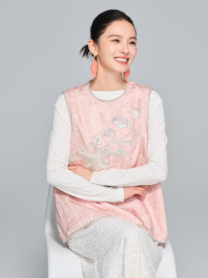 Stylish Heavy Embroidery Vest for Women
