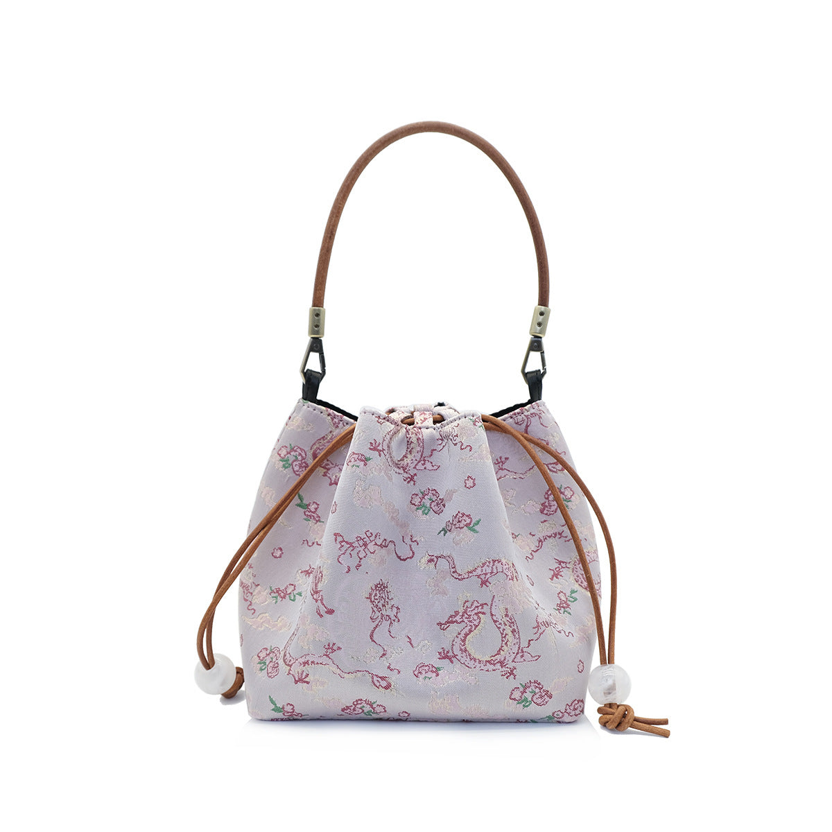 Creative Song Brocade Bucket Bag — New Chinese Style Hanfu Handbag for Women