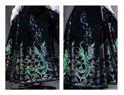 Ming Dynasty Hanfu Set — High Collar Shirt and Horse Face Skirt