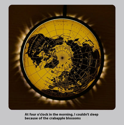 Levitating Globe Clock Night Light Gold Base Colorful Desk Lamp