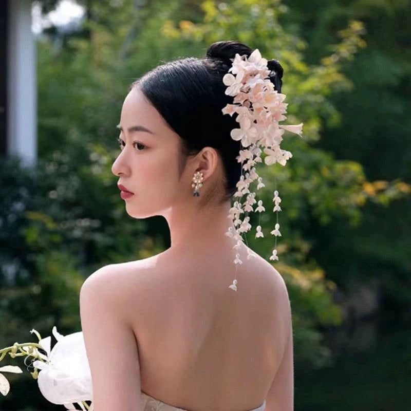 Lily of the Valley Tassel Hair Clip Chinese Bridal Vintage Hairpiece