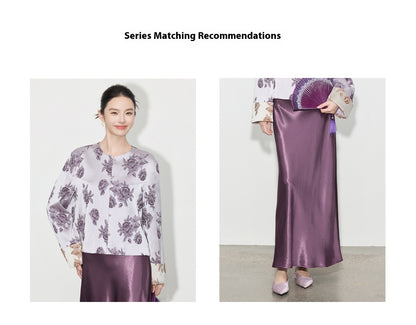 High-End Stylish Satin Jacquard Jacket for Women