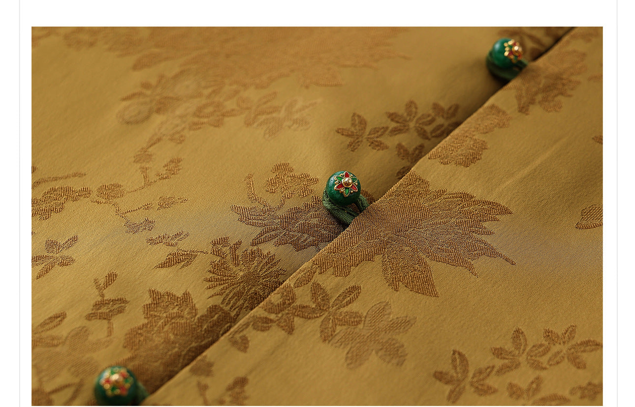 New Chinese Style Reversible Jacquard Elegant Top