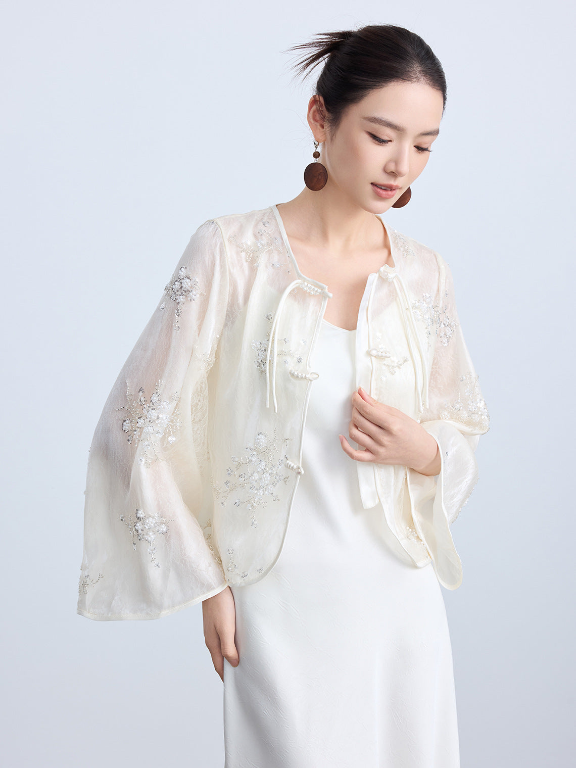 Elegant Sheer Embroidered Top
