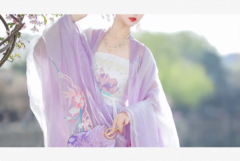 Oriental Ancient Hanfu — Restored Fairy Purple Spring Summer Set