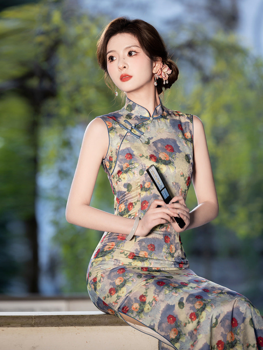New Chinese Style Qipao – High-End Women's Daily Long Dress