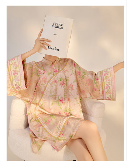 2026 Summer New Chinese Style Printed Rayon Loose Elegant Blouse