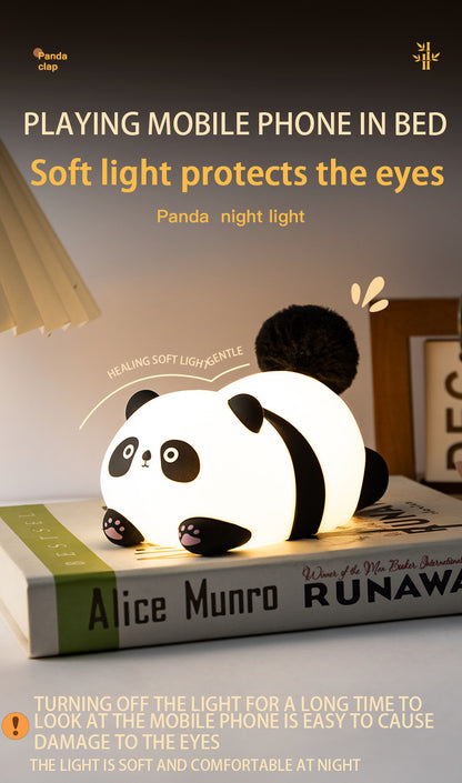 Furry Fun Panda Lamp USB Night Light Cute Bedside Gift Lamp