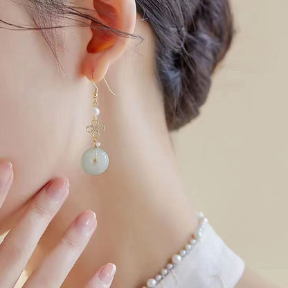 Peace Buckle Tassel Earrings | 2025 New Chinese Style Silver Plated Jewelry