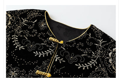 Retro Sequin Embroidered Zen Chinese Style Autumn Jacket