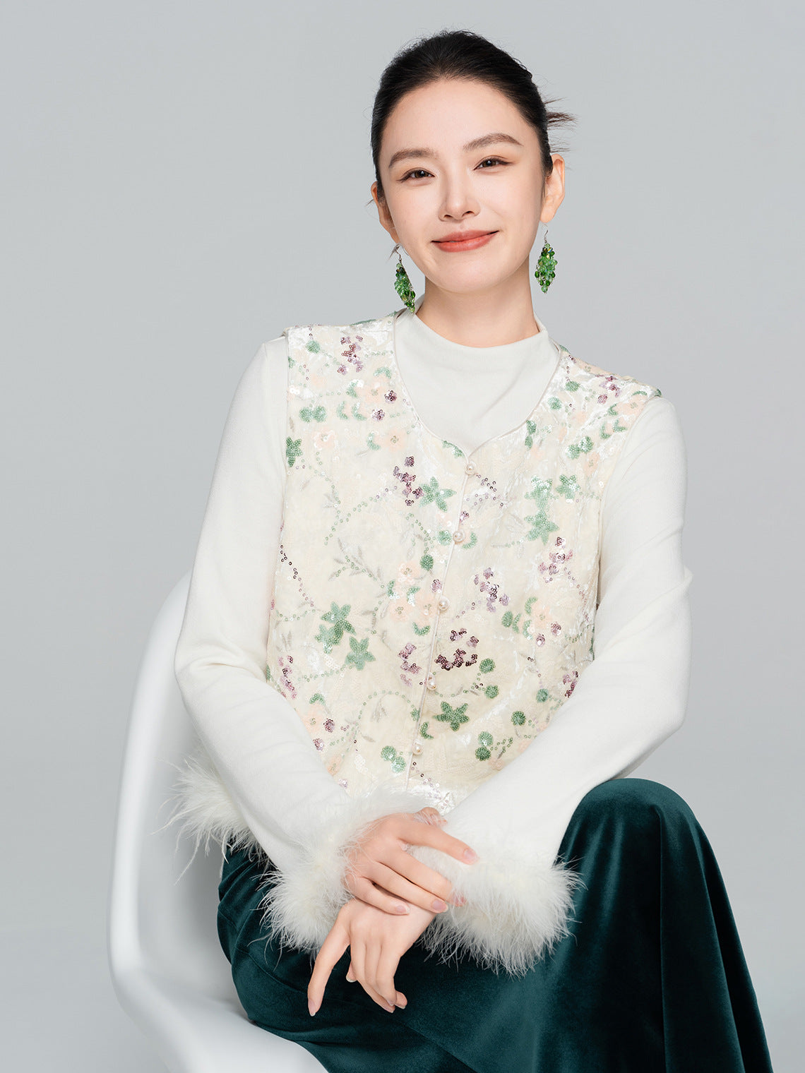 Stylish Velvet Furry Women's Vest