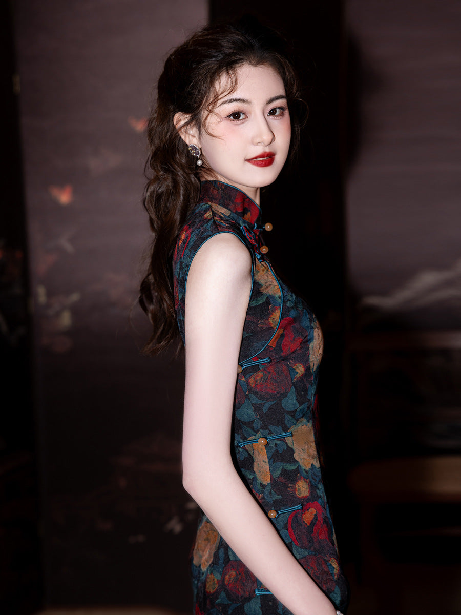 Youthful Long Cheongsam – Socialite High-End Elegant Dress