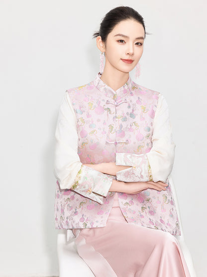 Stylish Retro Jacquard Vest Top for Women