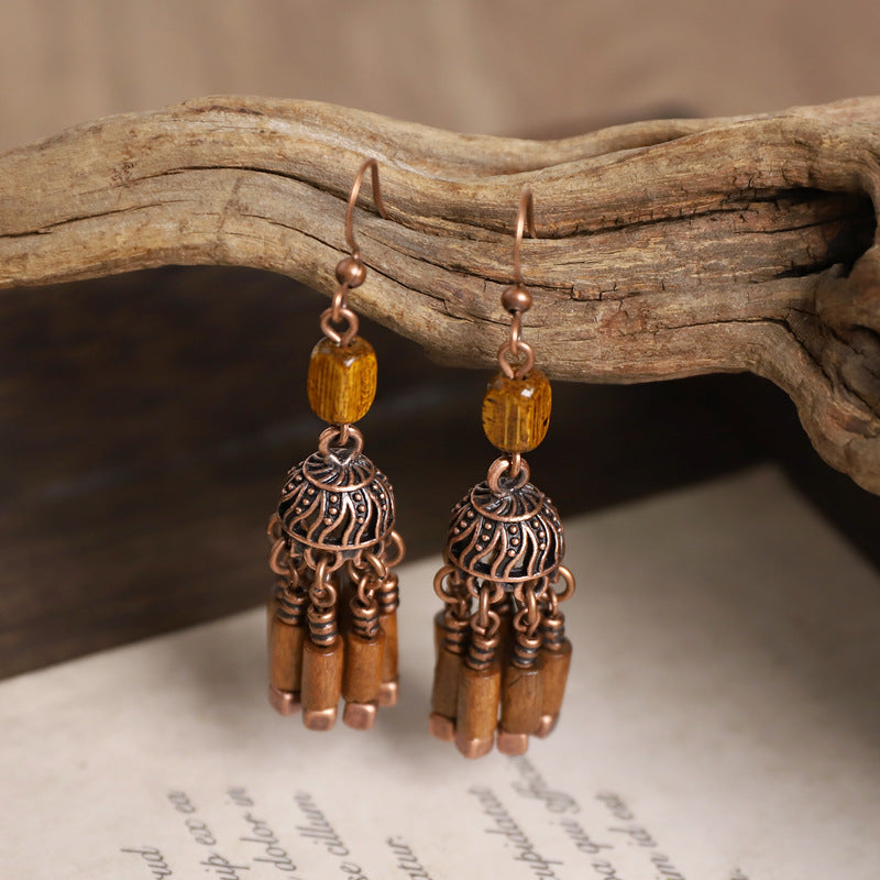 Vintage Boho Tassel Earrings — Niche Chinese Ethnic Long Drop Earrings