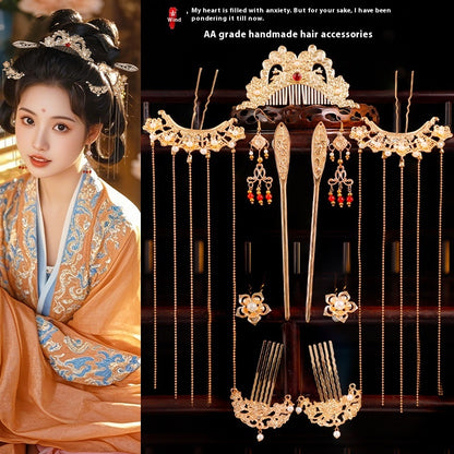 Ancient Style Full Set Hair Accessories Step Shake Tassel Hairpin Tang Palace