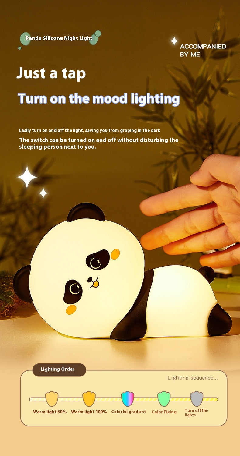Panda Silicone Night Lamp USB Rechargeable Adjustable Bedside Lamp