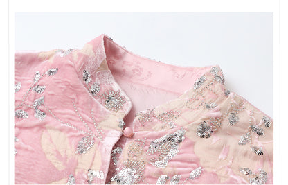 2026 Spring New Chinese Beaded Rayon Elegant Youthful Jacket