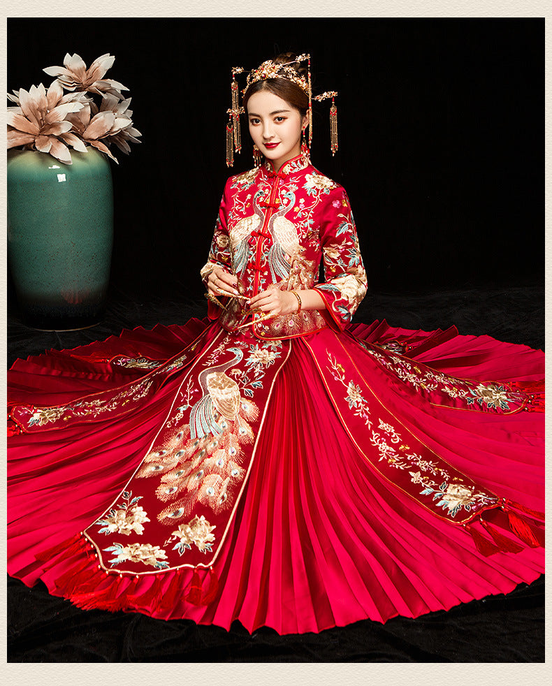 Chinese Wedding Xiuhe Dress Bride & Groom Plus Size Set