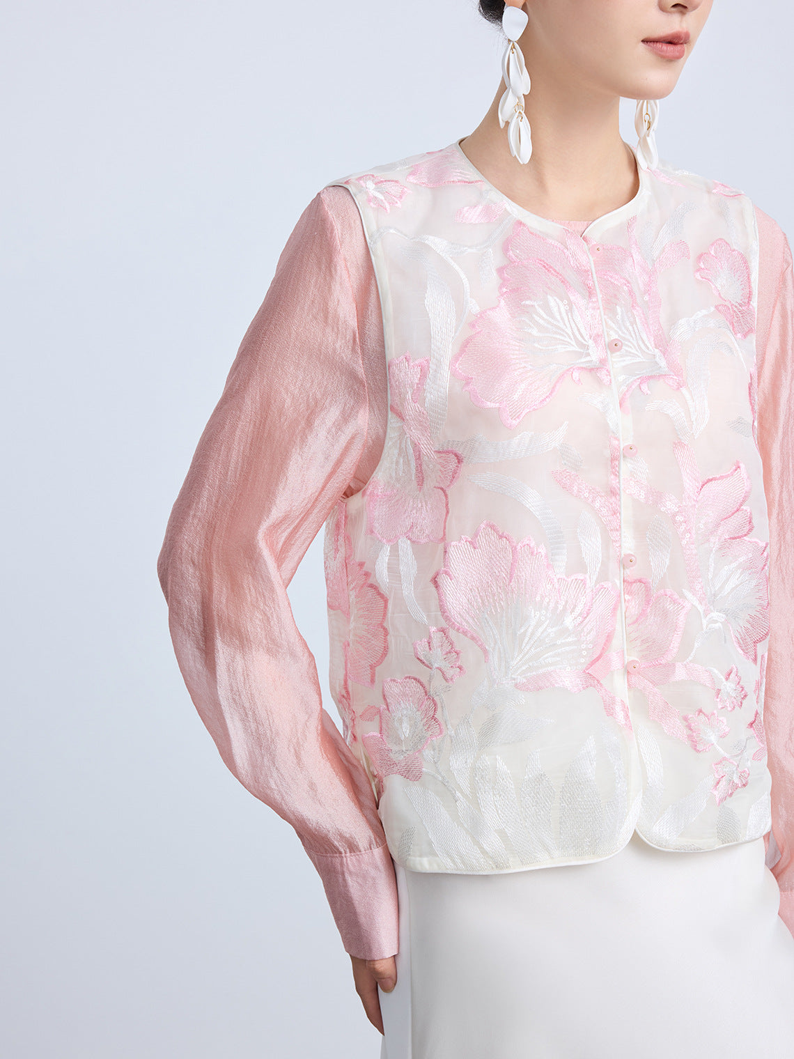 High-End Elegant Embroidered Women's Vest Top