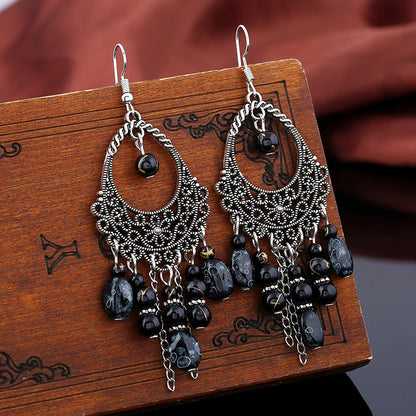 Personality Ethnic Style Earrings | Elegant Vintage Long Tassel Jewelry for Women