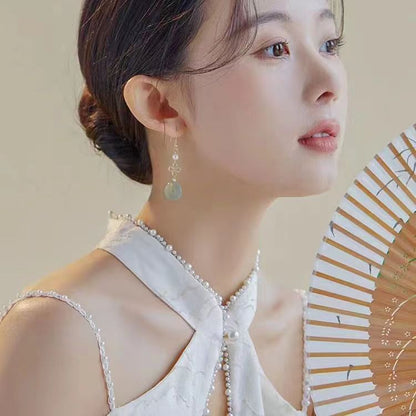 Peace Buckle Tassel Earrings | 2025 New Chinese Style Silver Plated Jewelry