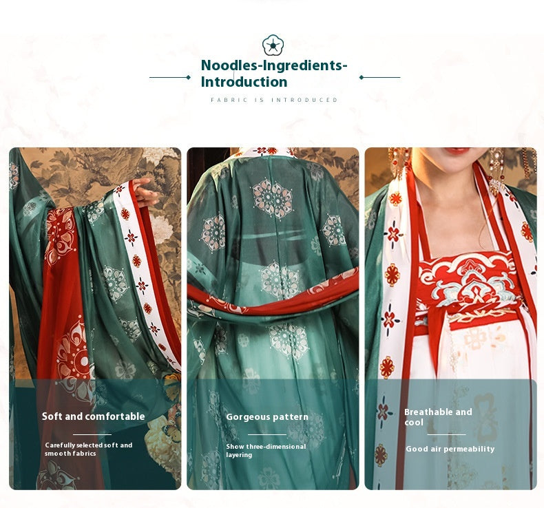 Tang Dynasty Hanfu Set — Princess & Empress Style Beizi Shirt & Qi Skirt