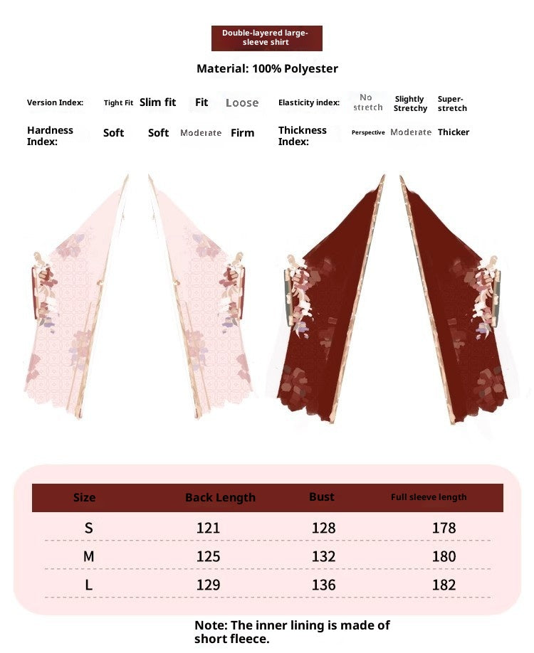 Women's Tang Dynasty Hanfu Winter Embroidered Shirt & Cloak Set