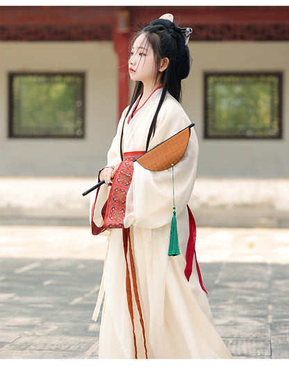 Girls’ Summer Hanfu | Wei Jin Style Daily Warring States Robe Fairy Dress