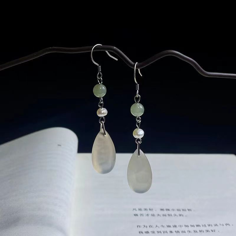 Misty Rain Silver Earrings | Antique Style 925 Silver Chinese Style Pearl Jewelry