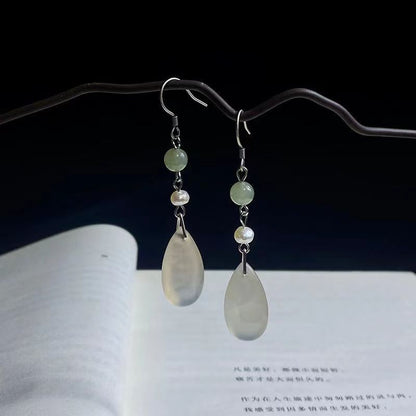 Misty Rain Silver Earrings | Antique Style 925 Silver Chinese Style Pearl Jewelry