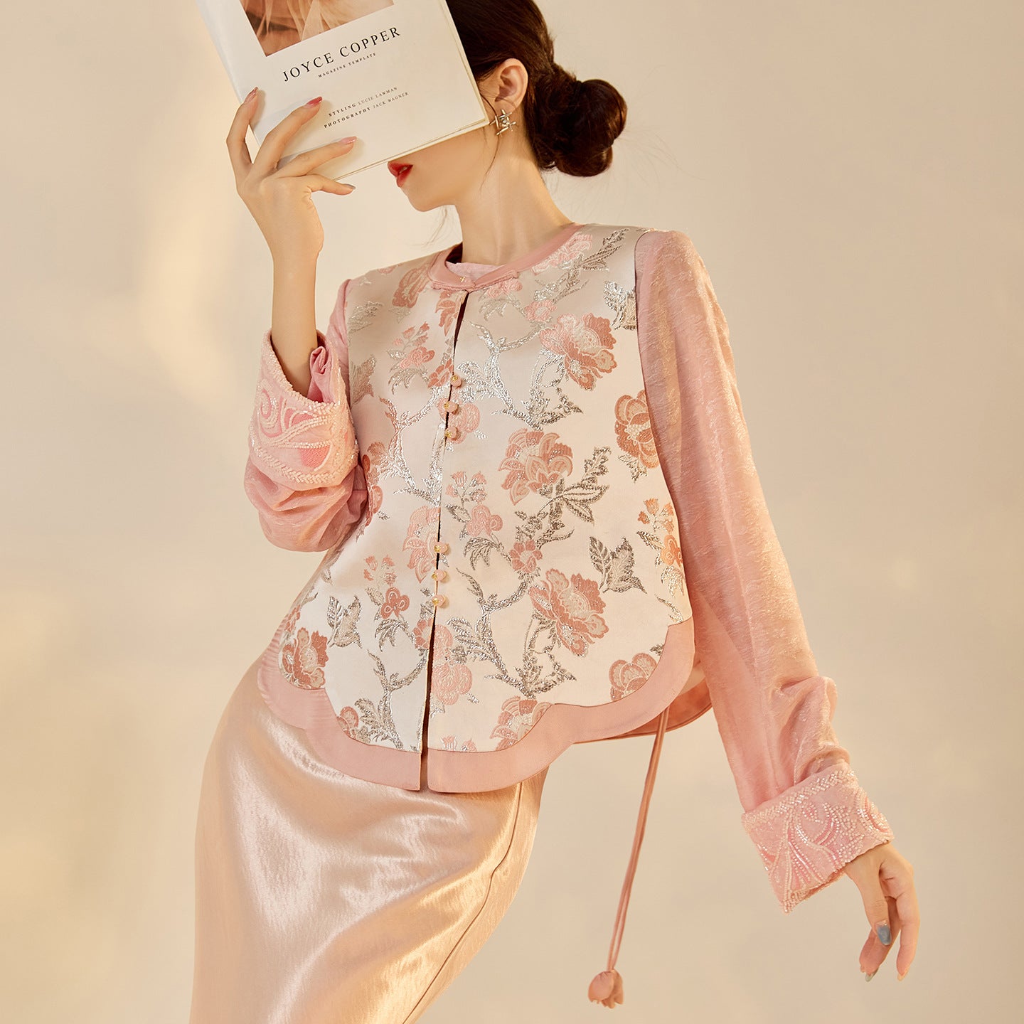 Elegant Jacquard Sleeveless Vest & Skirt Set for Autumn