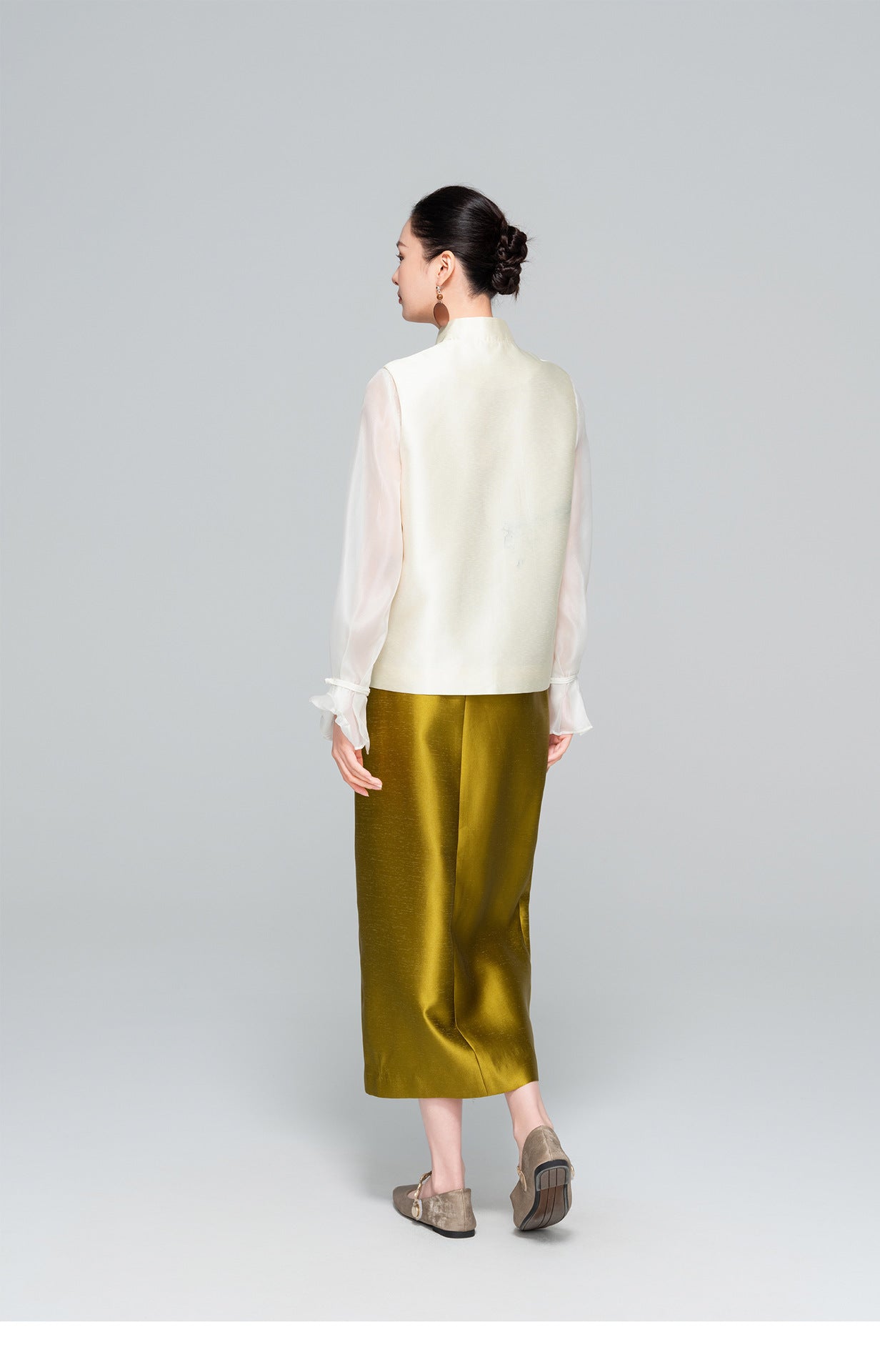 Layered Sleeveless Vest with Side Slit for Women