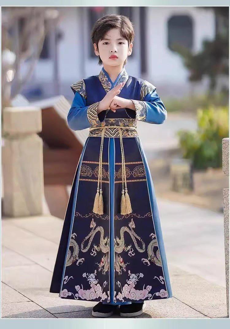 Boys’ Spring Autumn Hanfu | Ancient Style Handsome Tang Suit Costume