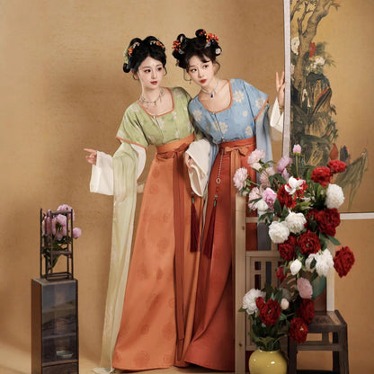 Tang Dynasty Hanfu Set — Beizi Shirt & Eight-Panel Waist Skirt