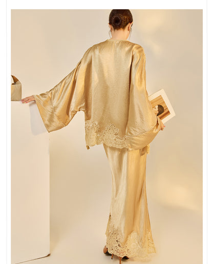 New Chinese Style Embroidered Jacket Skirt Set | Heavy Bead Lace Patchwork