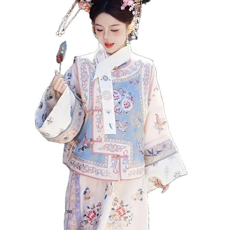 Qing Dynasty Princess Hanfu Gege Outfit – Palace Cheongsam Two-Piece Set
