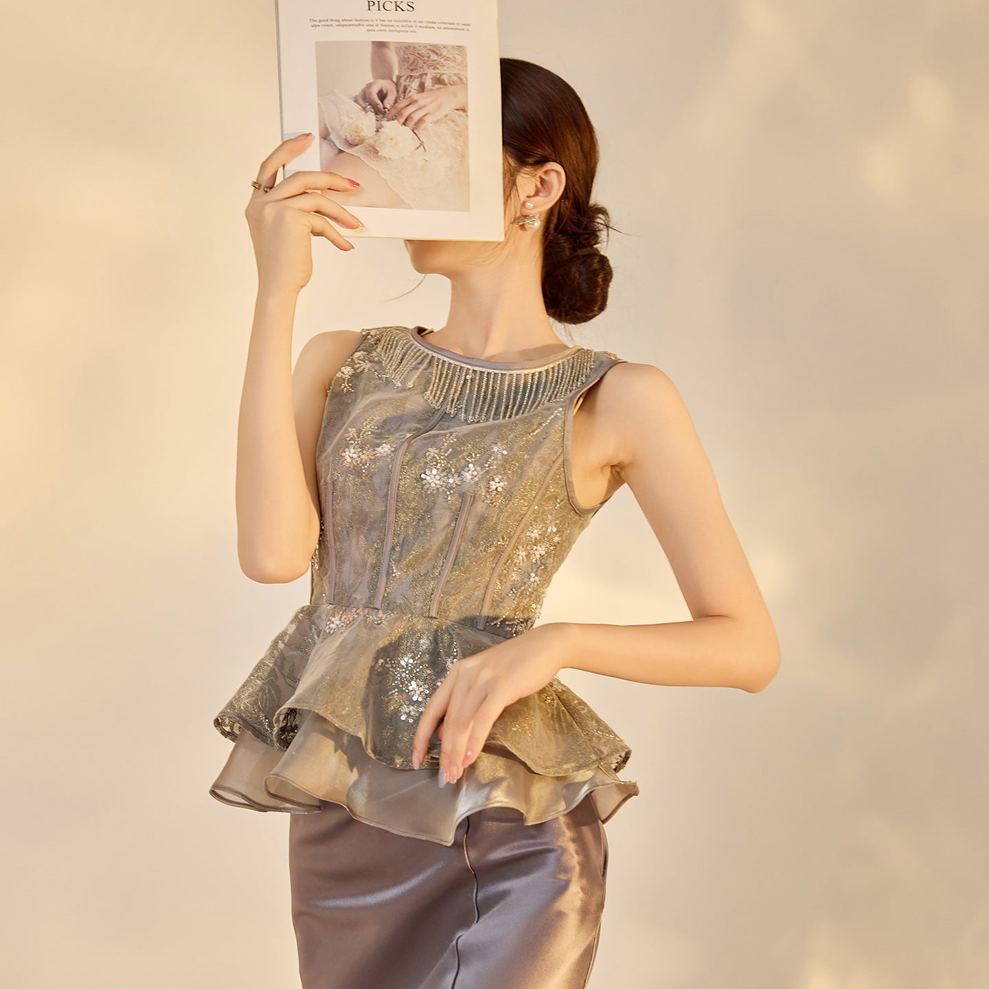 Elegant National Style Jacquard Beaded Embroidery Women's Set