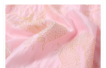 New Chinese Style Dragon Embroidered Shirt & High Waist Skirt Set